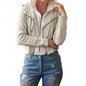 NEW JAKETT molly washed suede jacket in ice blue